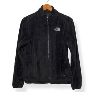 The North Face women's black Osito fuzzy fleece full zip up jacket Small